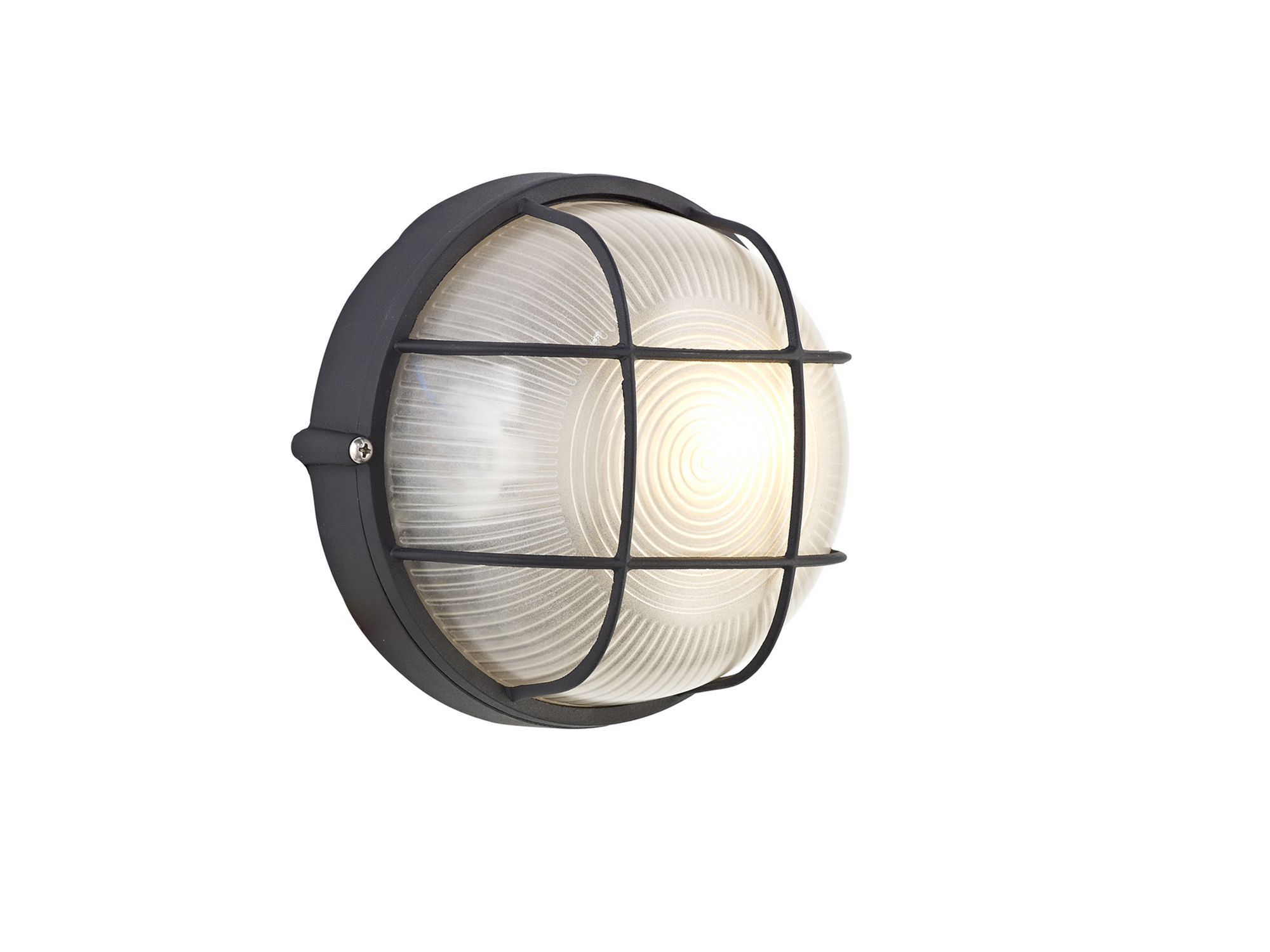 D0482  Avon Round Wall Lamp 1 Light IP44 Outdoor Black